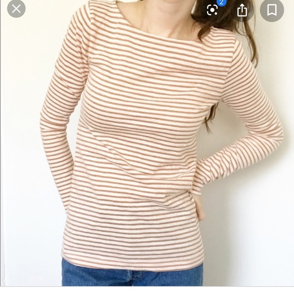 J.Crew Factory Womens XS NWT Burgundy Red Long Sleeve Boat Neck Artist Tee